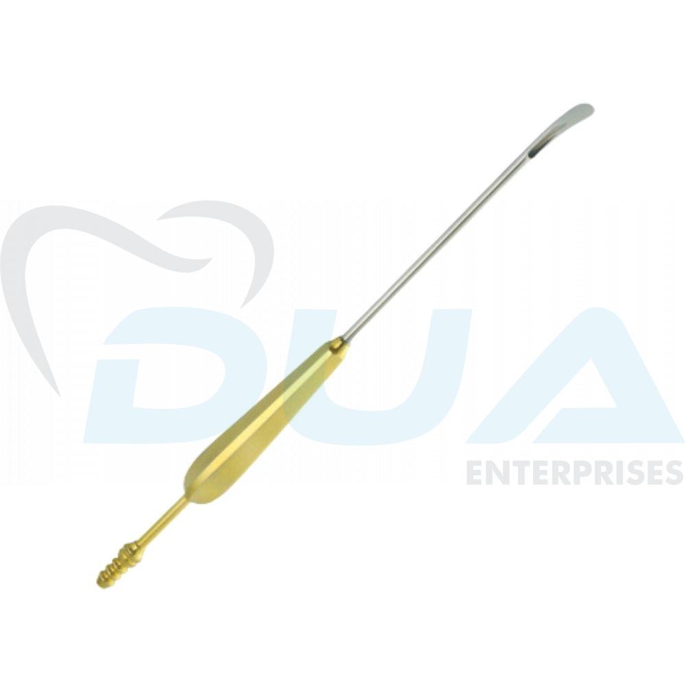 15 DANIEL SUCTION SCALP ELEVATOR, QUARTER/HALF CURVED , BLADE WIDTH 8 MM, SUCTION ADAPTER GOLDEN, LENGTH 10-1/4" 26,0 CM - Image 1