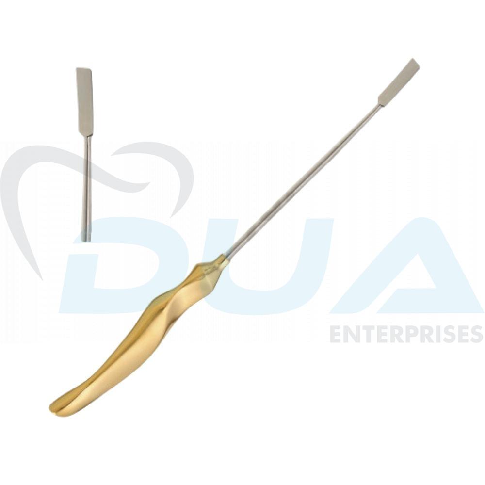 44 SHAPER/LANGENBECK FRONTOGLABELLAR DISSECTOR, CURVED “S” SHAPED, BLADE WIDTH 7 MM, LENGTH 10”/ 26.5 CM, WITH ERGO-HANDLE, MALLEABLE - Image 1