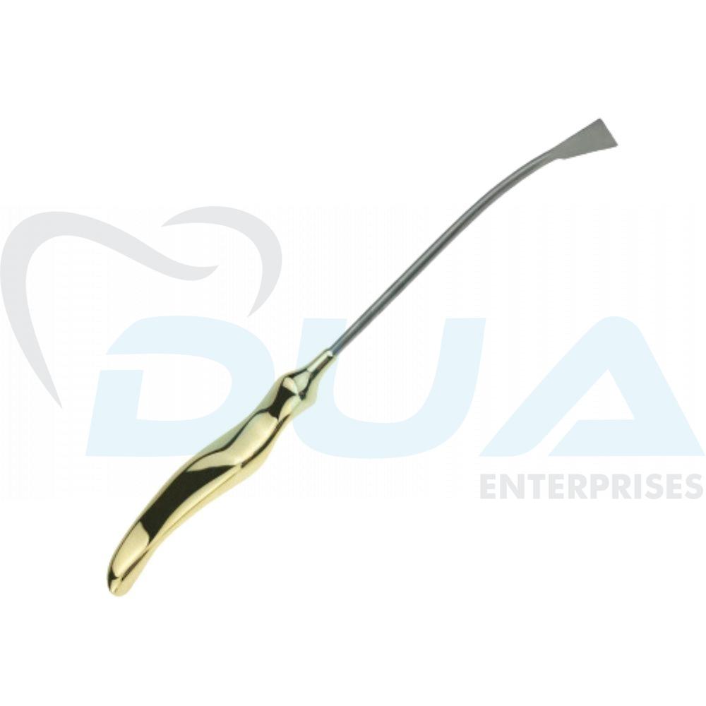 6 DANIEL (SHAPER) ENDOFOREHEAD/SCALP ELEVATOR DISSECTOR, SLIGHTLY CURVED, FLAT/TRIANGULAR LONG BLADE, WIDTH 12.5 MM, LENGTH 10-1/4”/ 26 CM, WITH ERGO-HANDLE, RIGID - Image 1